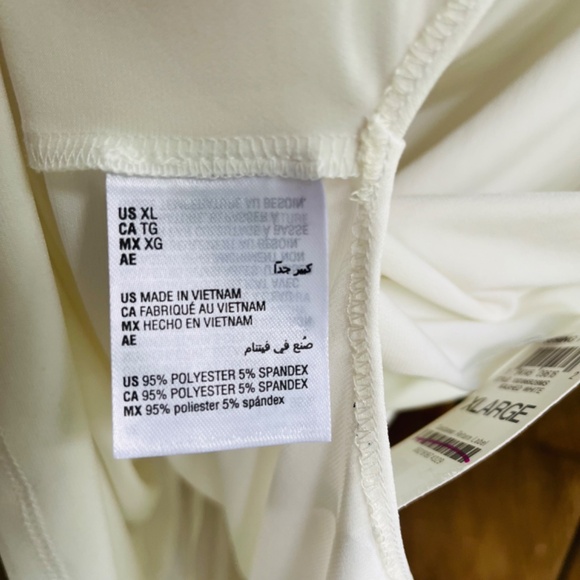 I.N.C. International Concepts White Womens  Asymmetrical Shoulder Draping Top XL - Picture 9 of 15